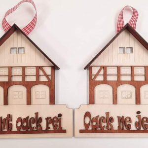 Türschild "oack ne jechn" oder "kummt oack rei"